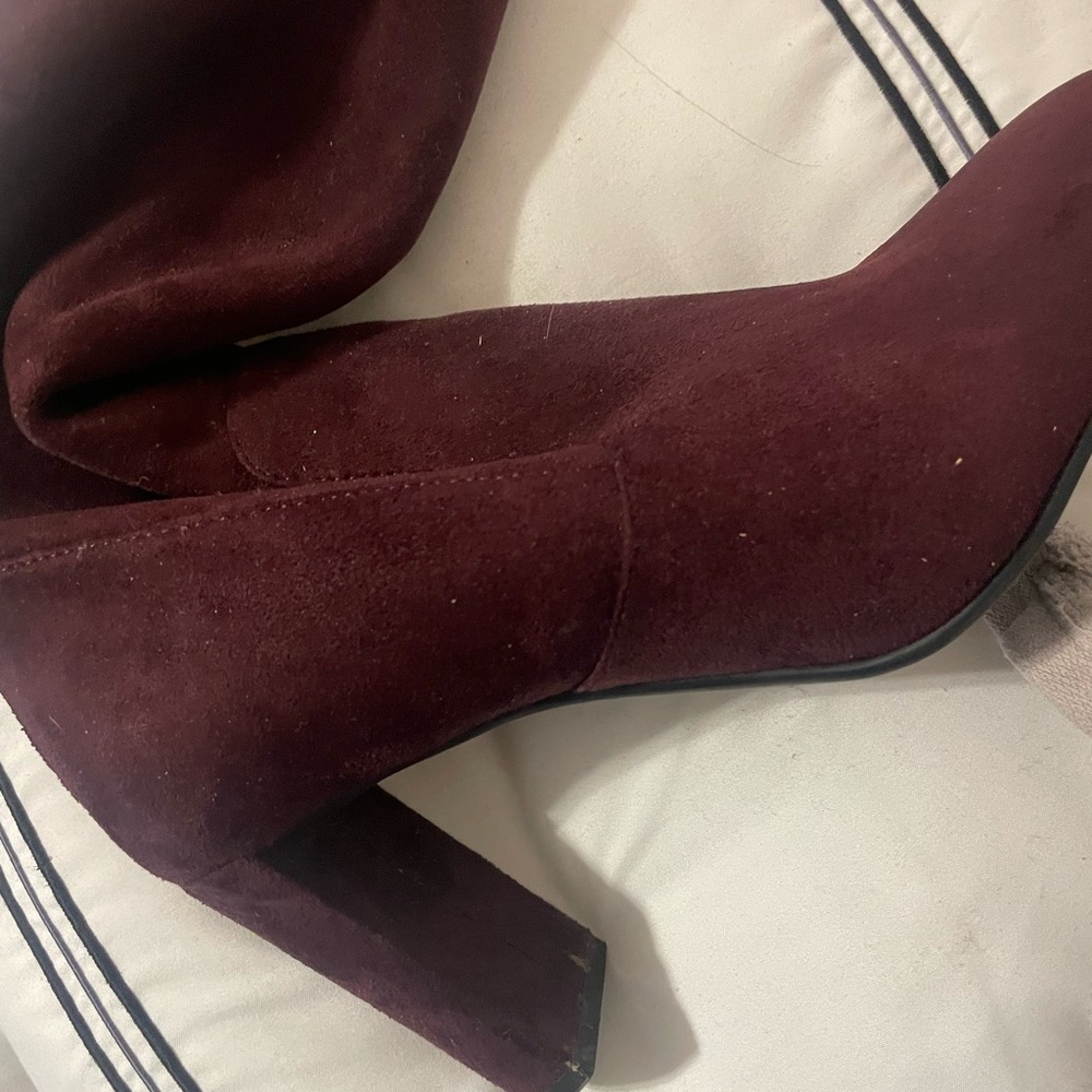 Nine West Burgundy Over the Knee Boots